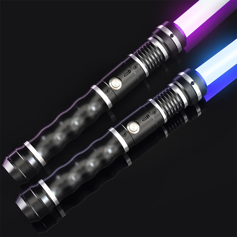 Sable de luz láser de Metal RGB para niños, espada láser Jedi que cambia de 7 colores, fuentes de sonido, Force FX, FOC, Blaster, regalo