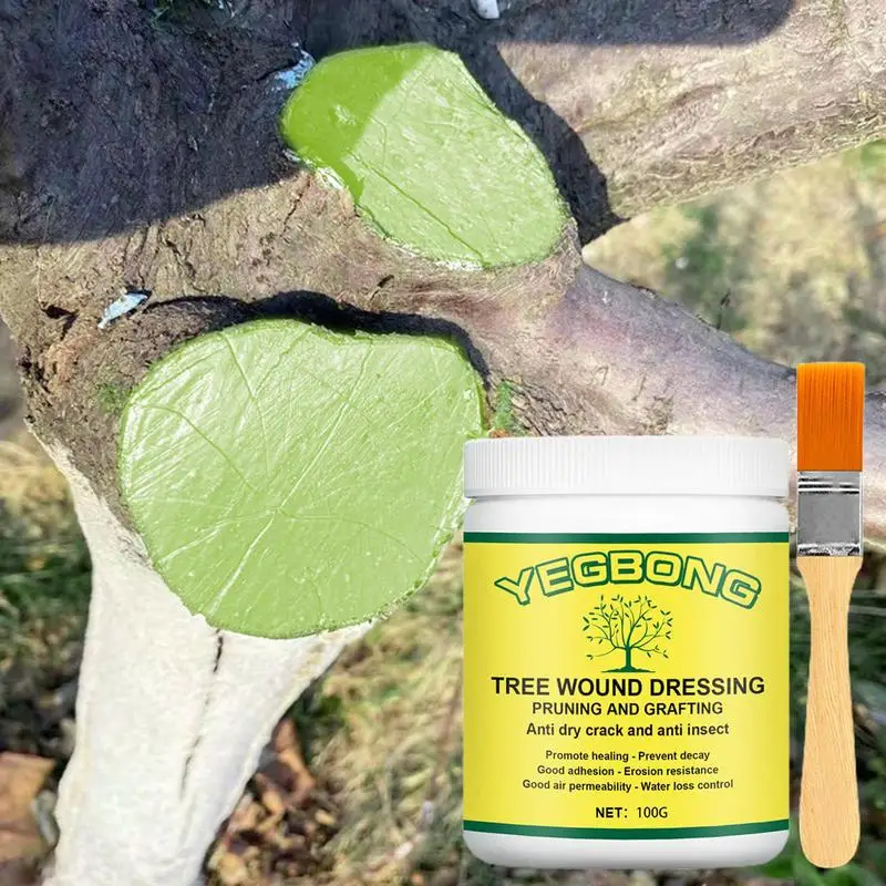 Gardening Tree Wound Sealer Pruning Compound Dressing With Brush Plant Wound Healing Paste Grafting Glue Tree Wound Dressing