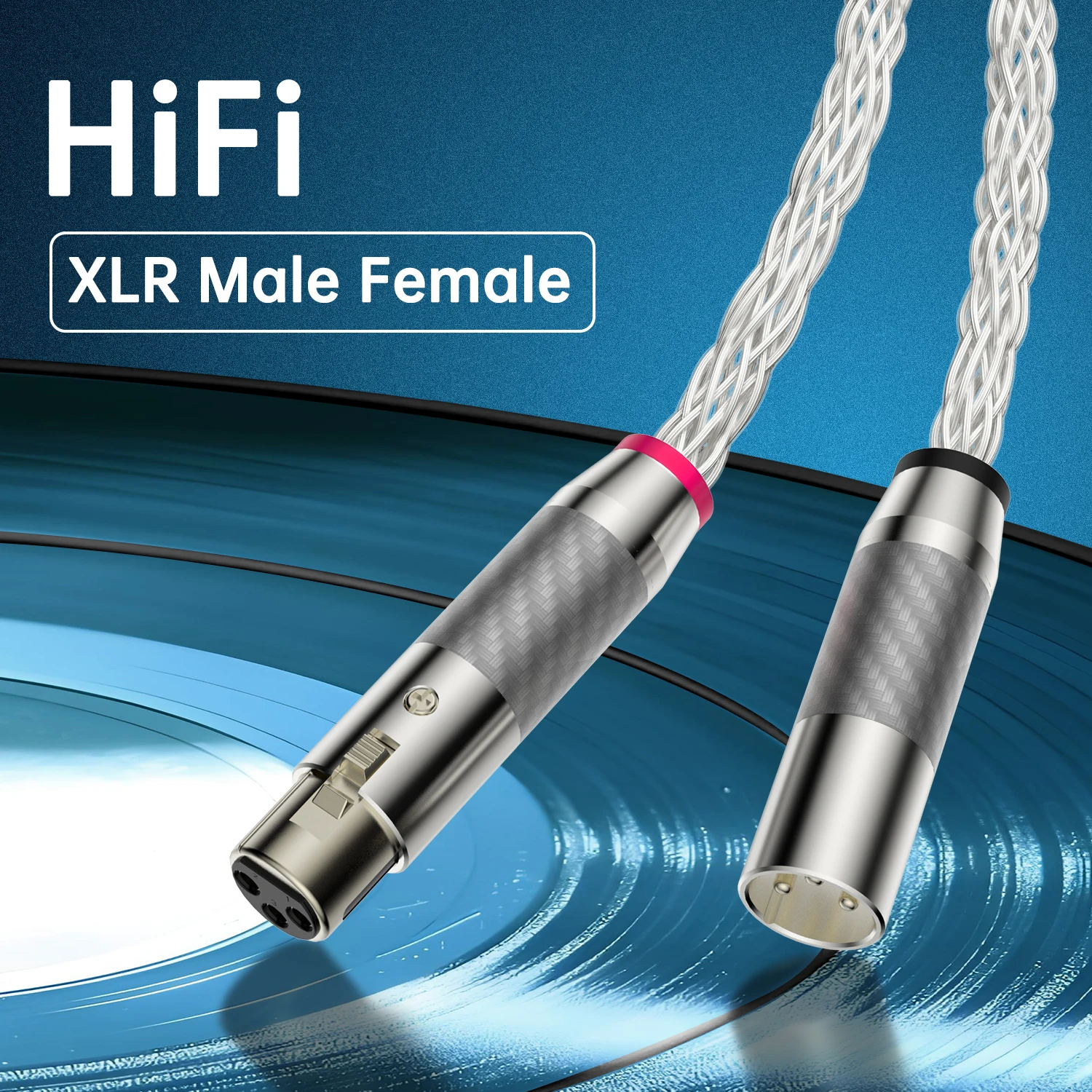 

High-End 8AG Silver Plated OCC Balanced Cable 16 Strands Audio Line 3pins XLR Connector Wire Sound Cord