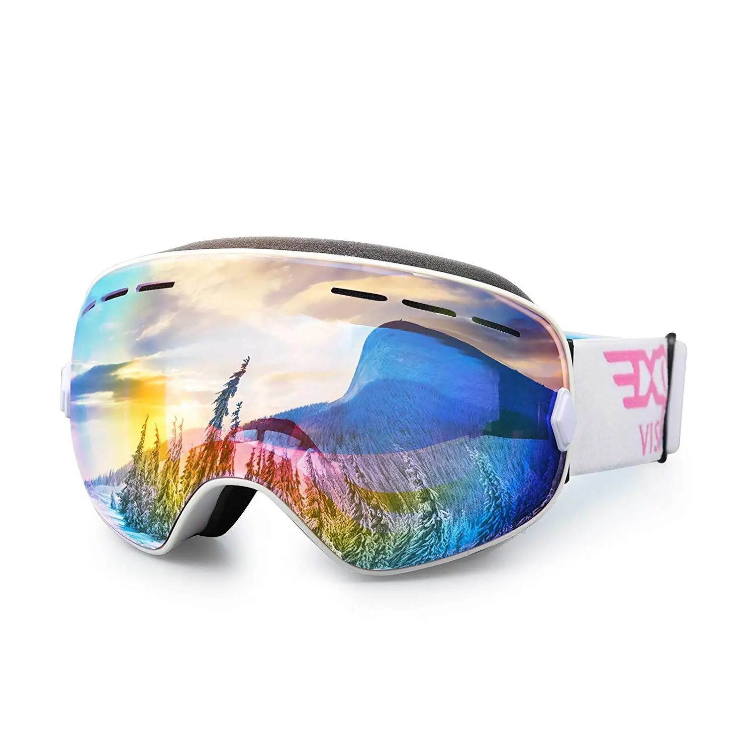 Ski Goggles for Men and Women, Double Layers Lens, Anti Fog OTG, Winter Sports Snow Goggles for Skiing and Snowboarding