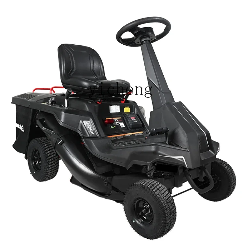 ZC mount type gasoline lawn mower four-wheel lawn mowing lawn mower electric start car