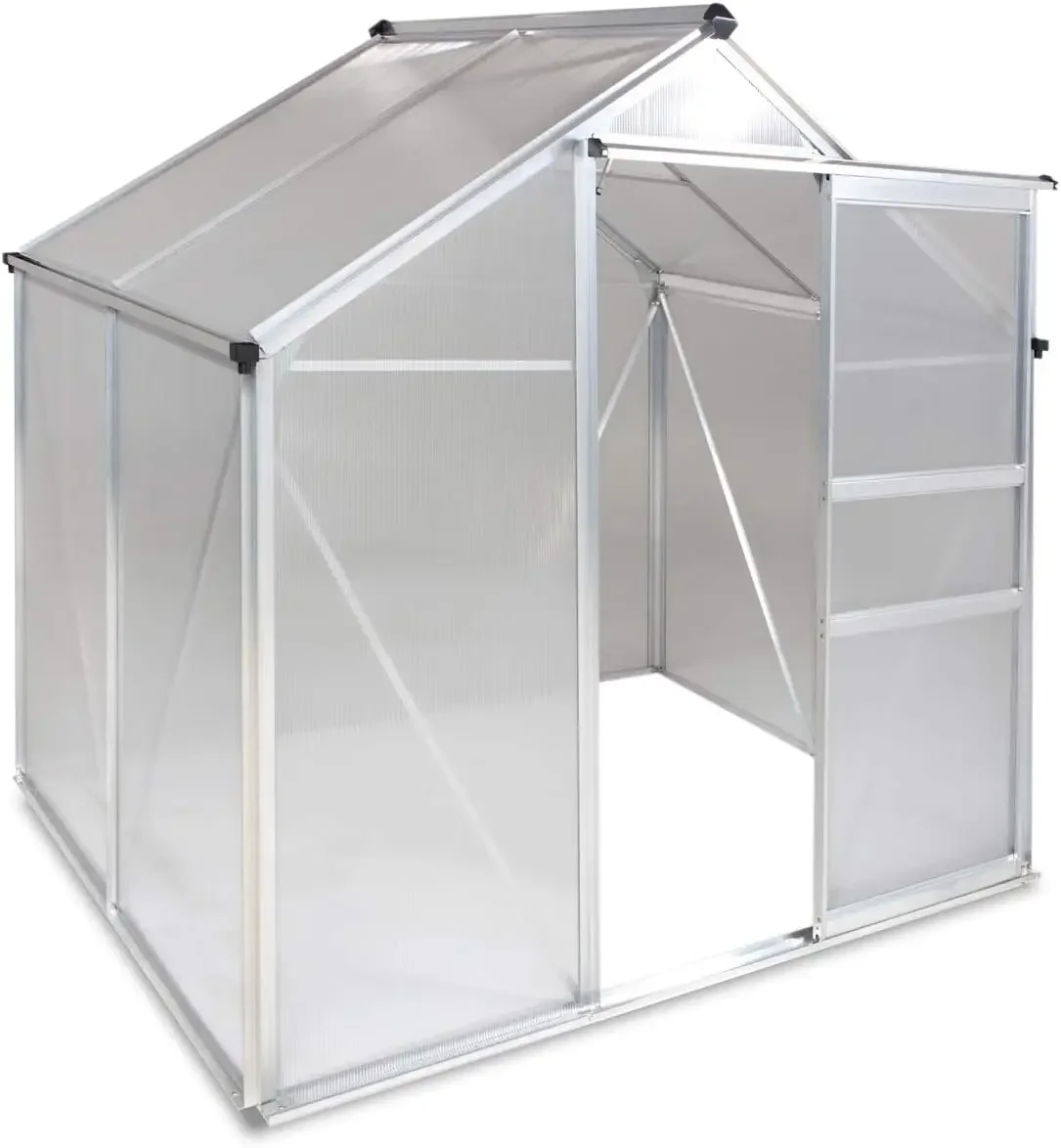 

Small Greenhouses for Outdoors-Portable Walk in Large Kit for Plants - 4X6 Green Houses for Outside-Polycarbonate Panels