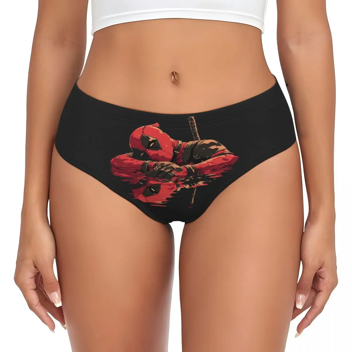 Custom Womens Deadpool Brief Panties Female Stretch Underwear Underpants