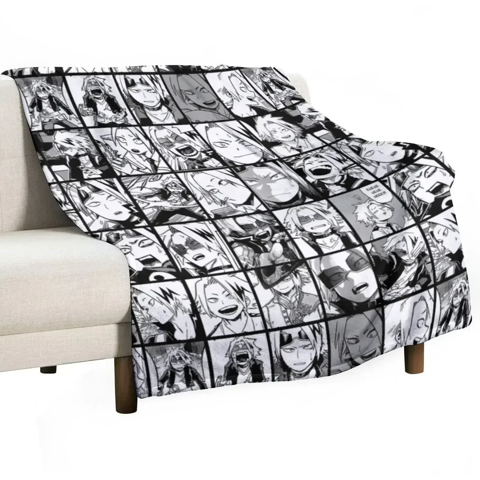 

denki - manga panels black and white version Throw Blanket valentine gift ideas Soft Plush Plaid Blankets