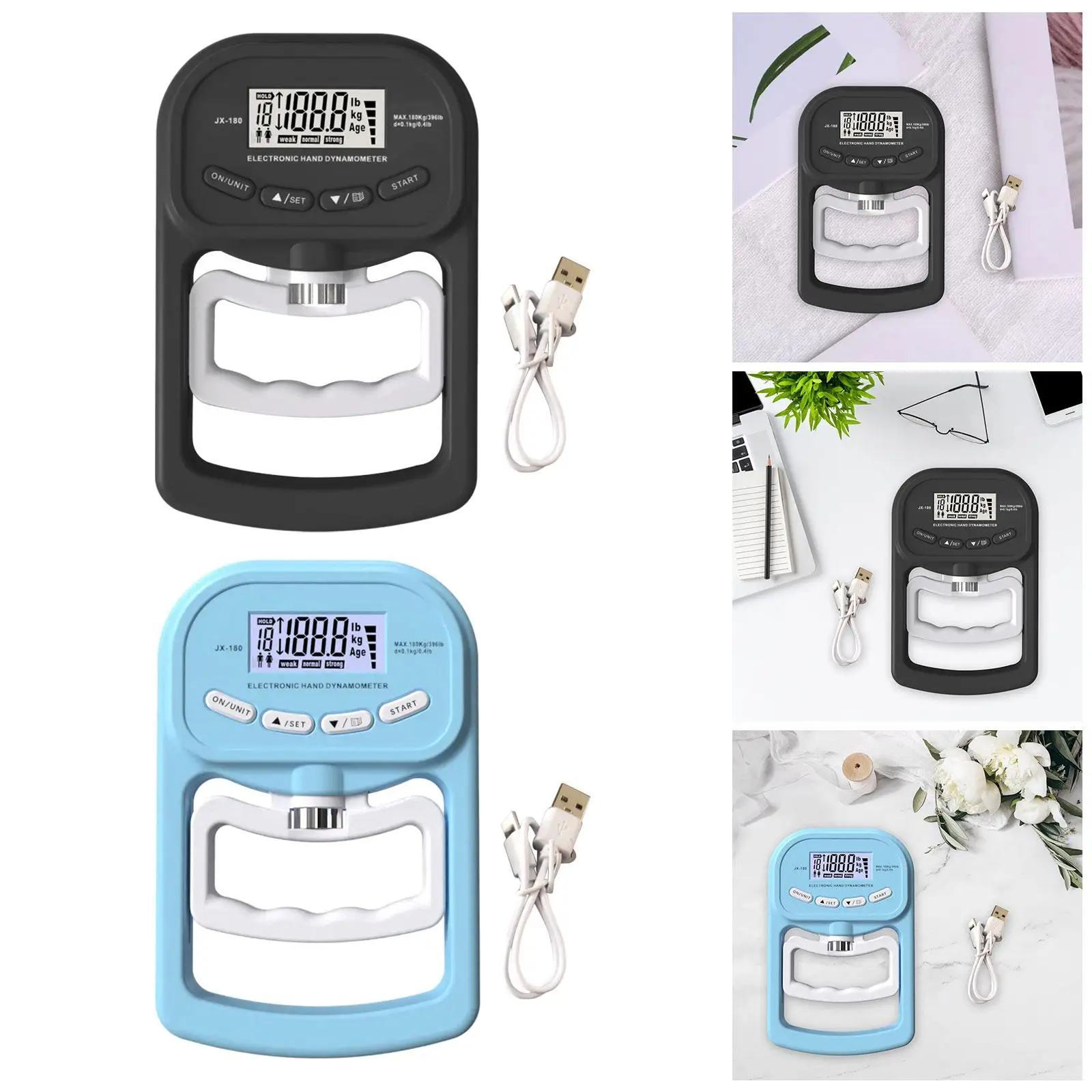 Electronic Grip Strength Tester Muscle Tester Portable, Hand Strength Measurement, Hand Dynamometer Grip for Fitness