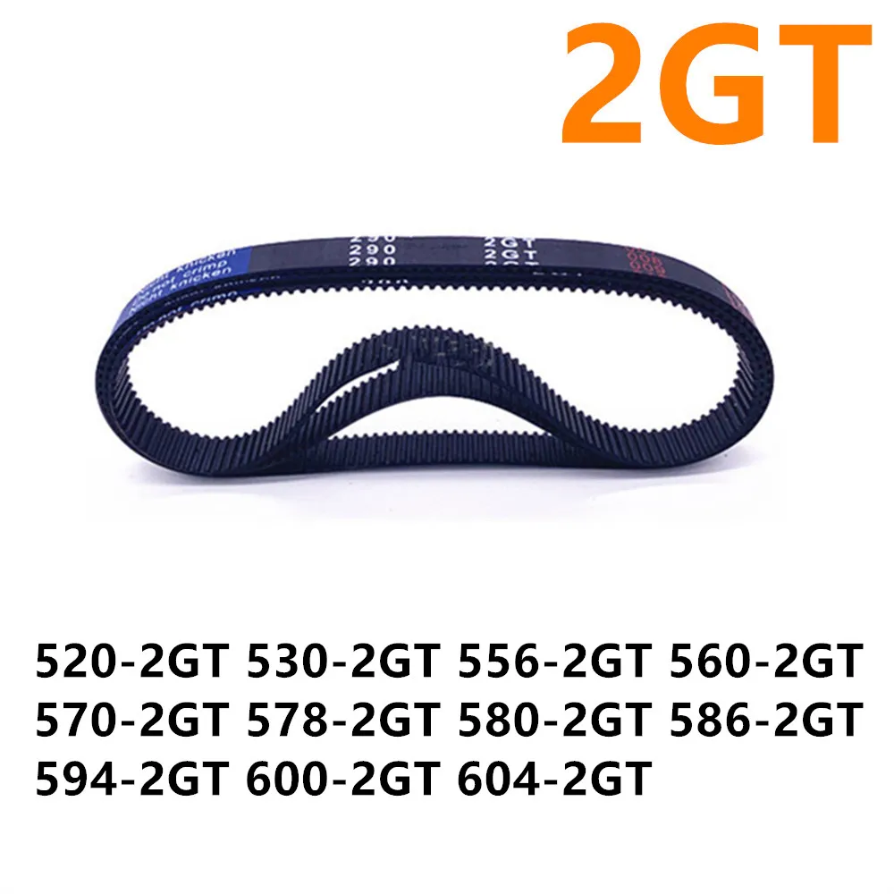 GT2 Closed Loop Timing Belt 2GT-6mm Transmission Belt 520 530 556 560 570 578 580 586 594 600mm Synchronous Belts for 3D Printer