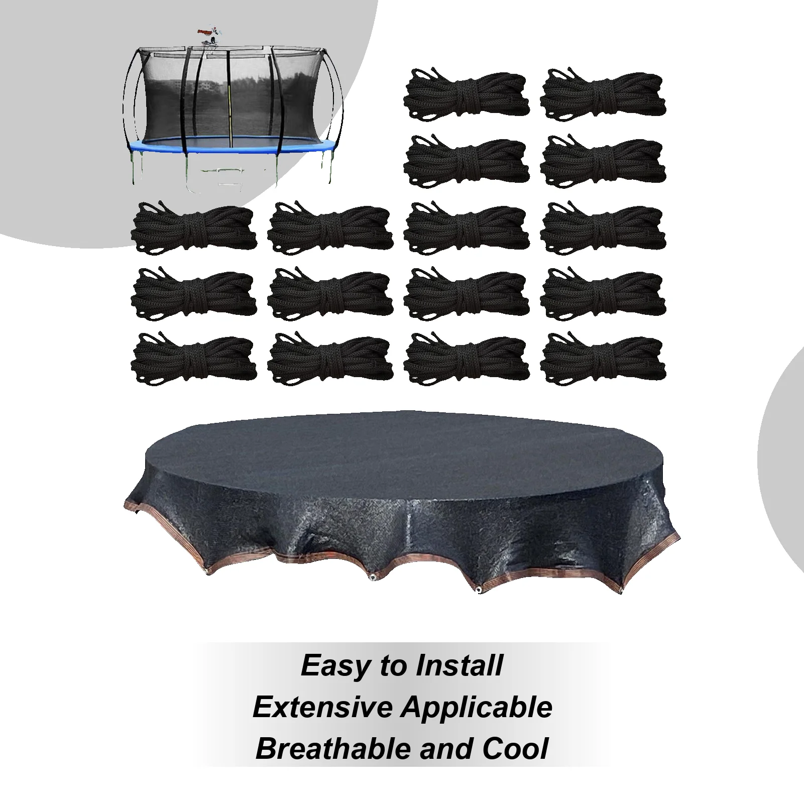 

Trampoline Sun Shade Trampoline Top Shade Cover UV Protection Net Weather Resistant Design Mesh Tarp Outdoor Sports Accessories