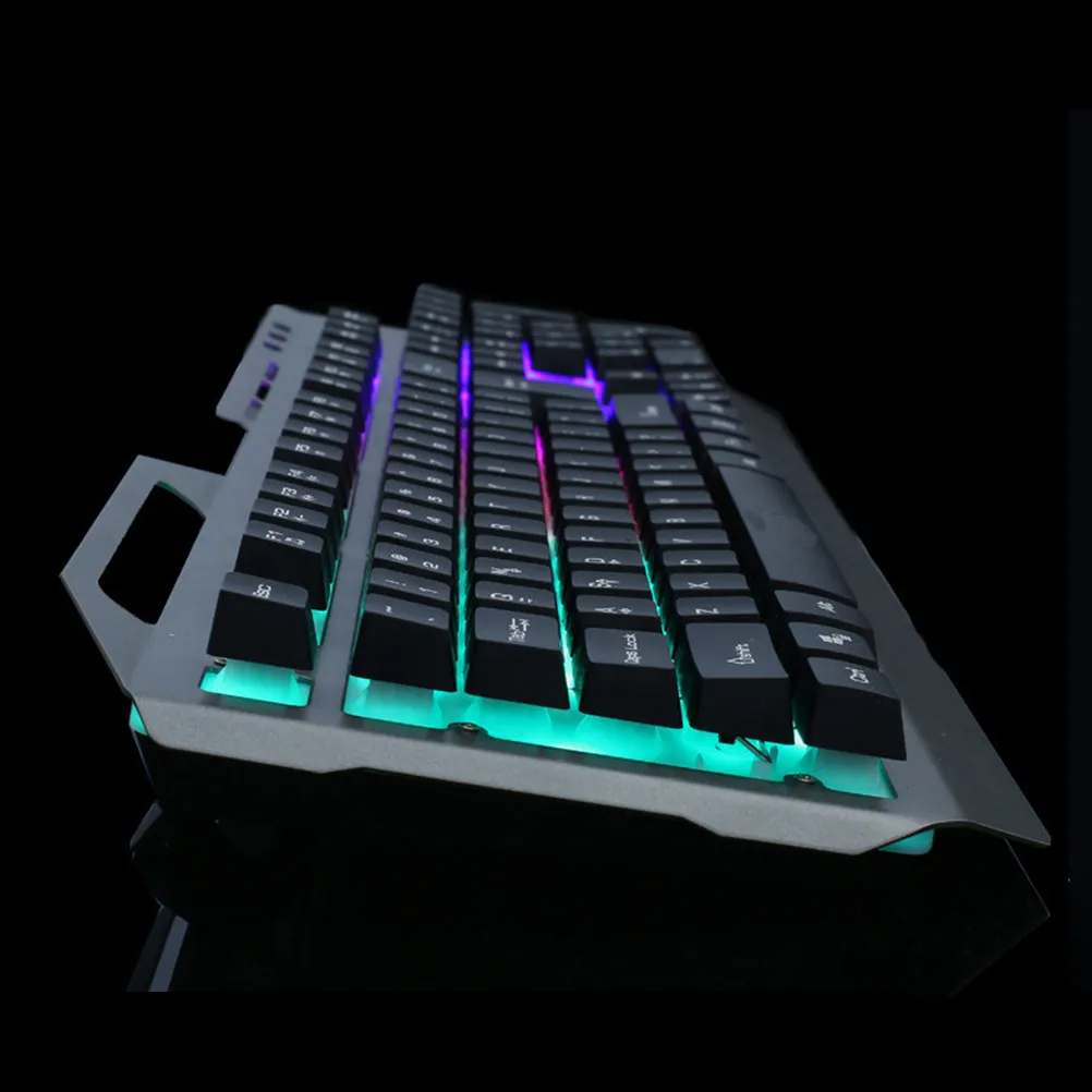 

USB-клавиатура для игр с 104 клавишами, цветная, с радужной LED-подсветкой, проводная, механическая, игровые аксессуары для ноутбуков