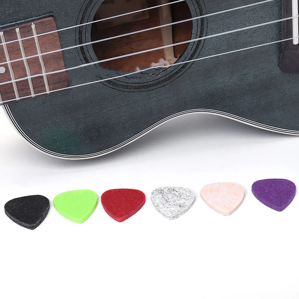 5pcs Ukulele Soft Felt Picks Professional Colorful Concert Soprano Tenor Plectrum Musical Instruments Ukelele Accessories