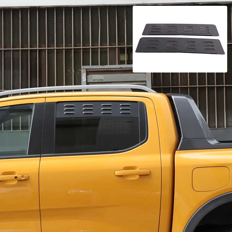 

For Ford Ranger 2023-2026 Aluminum Alloy Car Rear Window Air Vents Ventilation Grille Vent Louver Panel Accessories