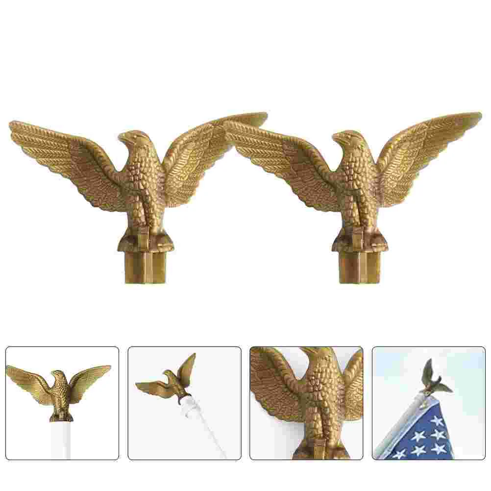 4 Pcs Gold Flag Pole Ball Eagle Flagpole Head Plastic Top Ornament Finial for Flagpoles