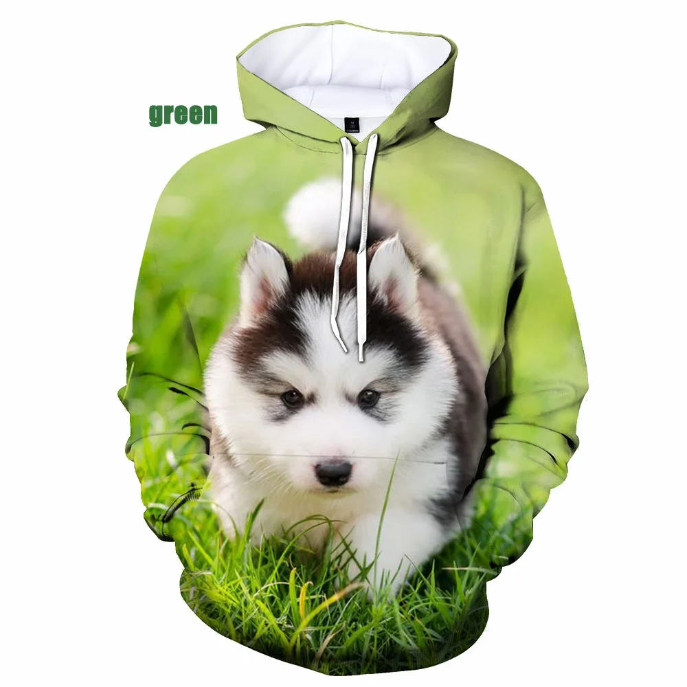 

Newest Funny 3D Unisex Printed Men's Hoodies Cute Husky Pet Dog Casual Hoodie Oversized Size