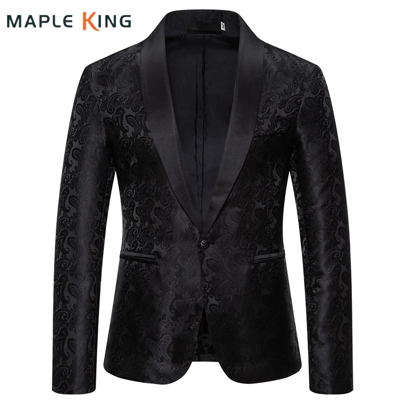 Luxury Designer Wedding Suits for Men Paisley Floral Printed Blazer Masculino Gentleman Party Dress Prom Formal Jackets Coats