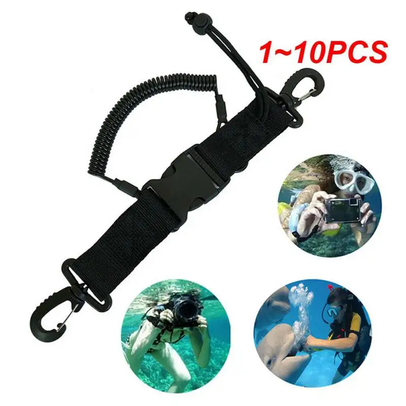 

1~10PCS Flashlight Adjustable Durable Reliable Versatile Convenient Underwater Camera Coil Lanyard Snappy Coil Springs