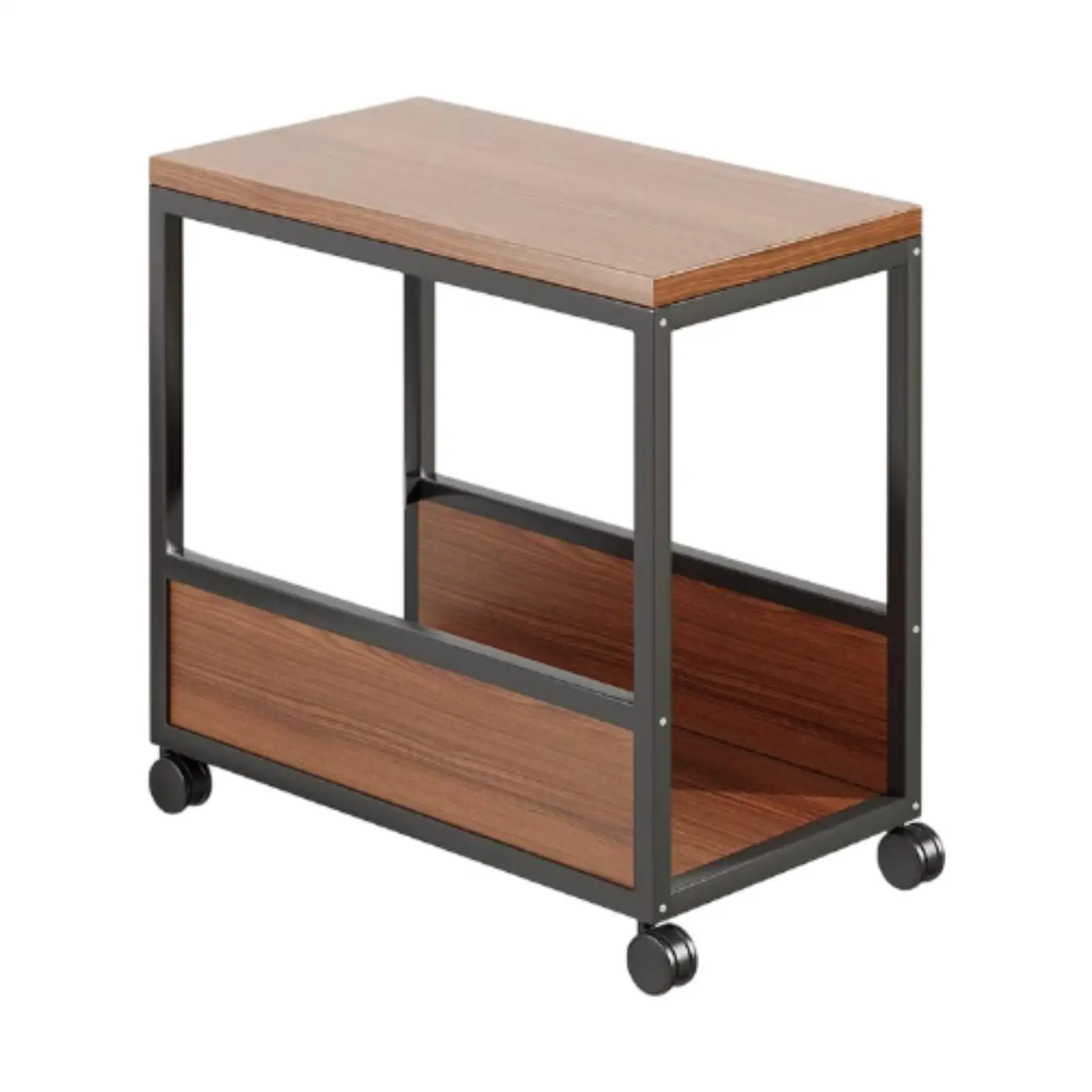 2 Tier PC Tower Stand Computer Host Stand with Wheels Movable Host Rack for PC Tower, Printer, Home Office Movable CPU Stand