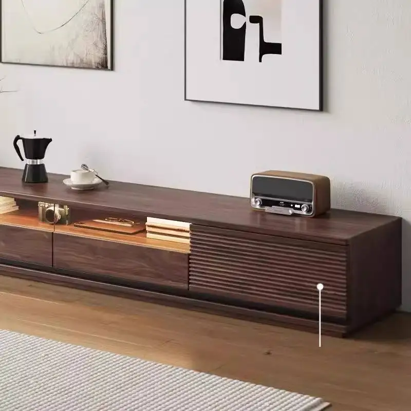 حامل تلفاز بني داكن إسكندنافي لغرفة المعيشة، حامل تلفزيون خشبي عمودي، أثاث صالون تلفزيون Meuble حديث وبسيط
