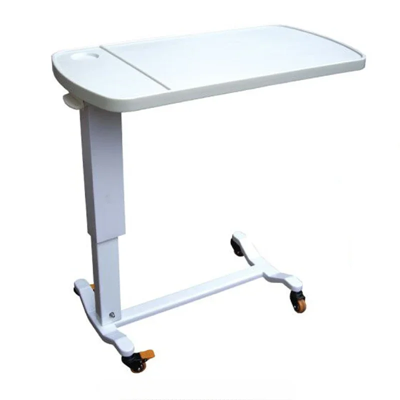 Medical Height Adjustable ABS overbed table bedside tables laptop mobility rolling overbed table with wheels