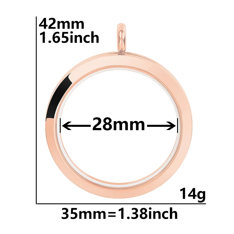 10pcs 35mm Stainless Steel Rust-Proof Glass Floating Charm Locket Pendant Making Photo Necklace for Women Jewelry Bulk Wholesale