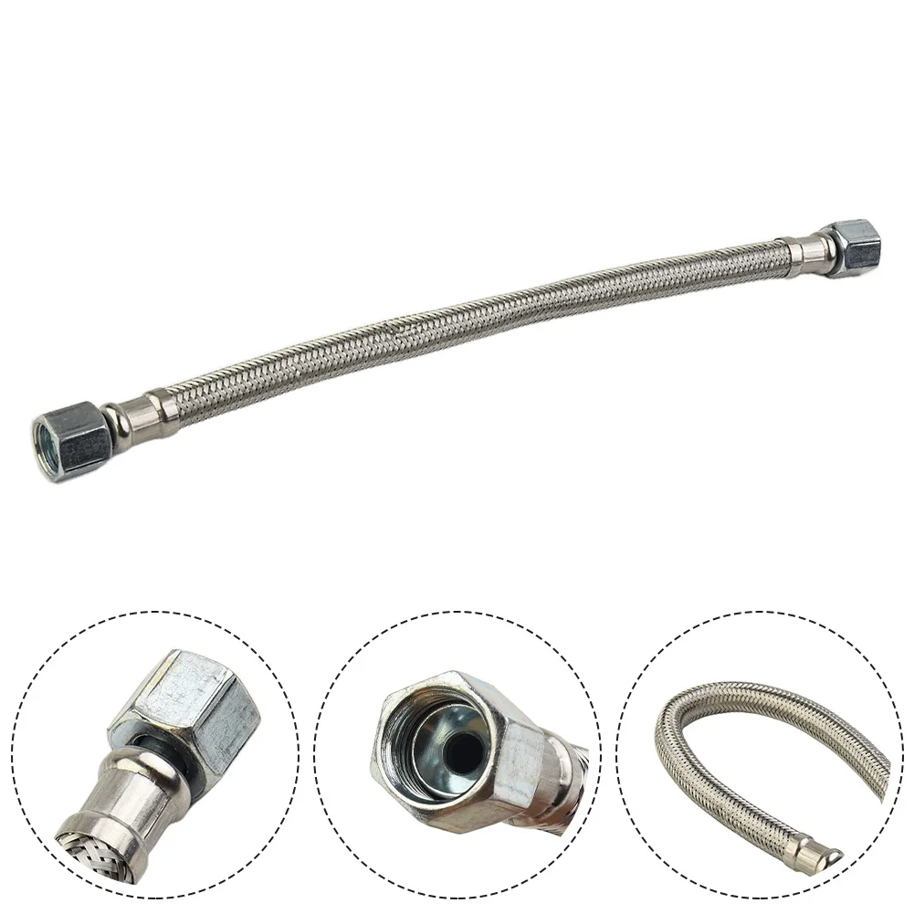 Flexible Hose Connecting Pipe Air Compressor Air Pump F14*1.5mm Flexible Hose 1* 280mm Silver Stainless Steel Nice