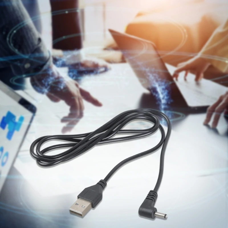 90 Degree Angled USB Charging Cable 3.5mm Outlet For Routers Security Cameras Dense Space Installation K1KF