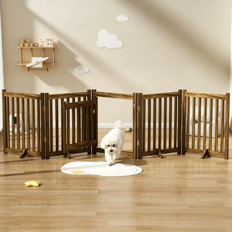 Solid Wood Dog Fences Foldable Indoor Safety Pet Barrier Small Medium-Sized Splicing Isolation Dog Fence Kennel Stuff Supplies