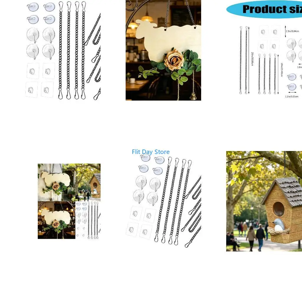 F92C PVC Material Artistic Glass Window Hanging Chain Link for Unique Home Decors