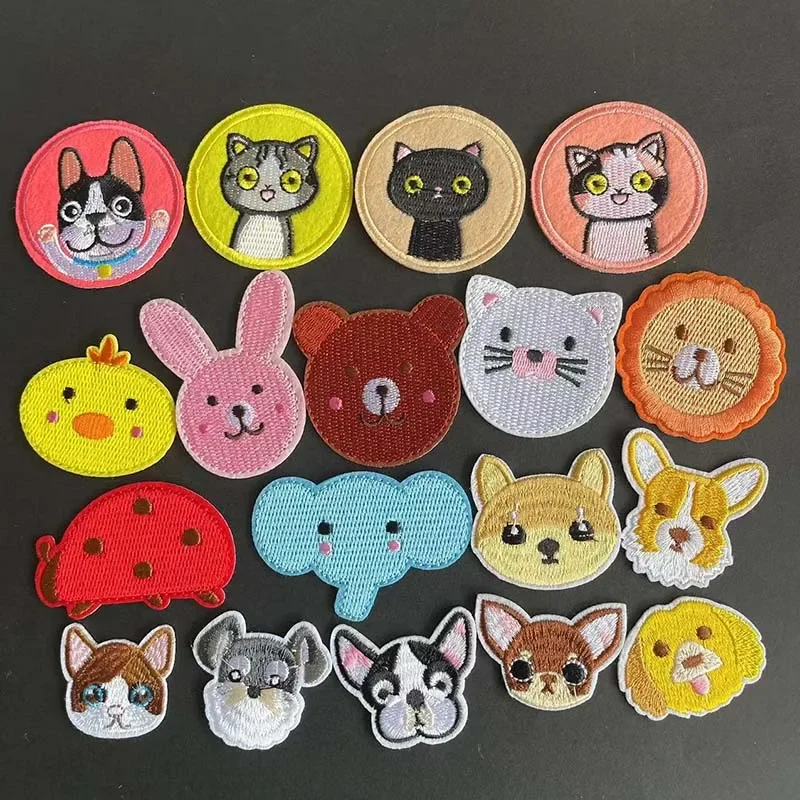 Dog,Cats Fabric Animal Emblem Clothing Patch Thermocollants,Animal Embroidery Applique Iron On pPatches,Knee Patches Repair Kids