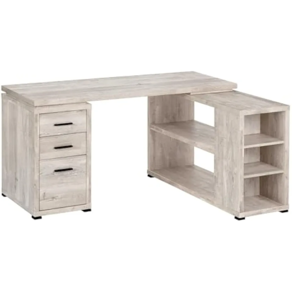 

L-Shaped Corner Left or Right Facing Home & Office Computer Desk, 60"L, Taupe Reclaimed