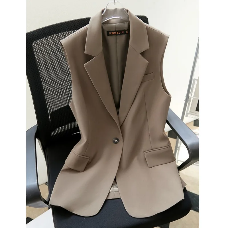 Women's Spring Womens Tops And Blouses Autumn 2023 New Coat Button Up Vest Waist Slim Fit Suit Leisure Time Summer Cardigan