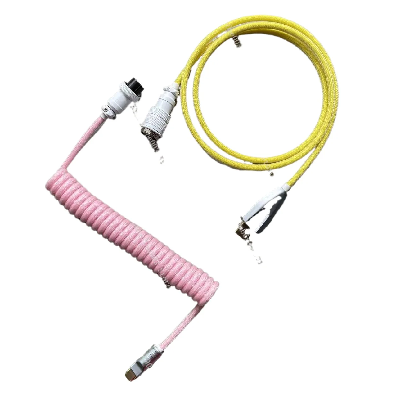 Handmade Customized Mechanical Keyboard Cable Spiral USB Spring Wire Aviation Plug Personalized Color Matching Data Cable