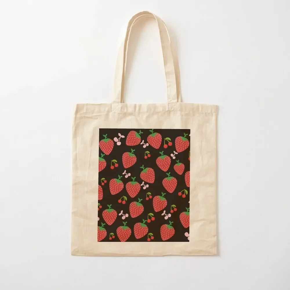 

Cherry and strawberry Tote Bag tote bag university great bag Canvas shoulder eco folding