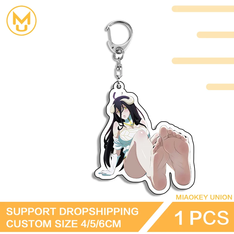 Albedo Sexy Girl Unique High Quality Sitting Posture Double Sided Acrylic Key Chains Publicized Personality Function Keyring