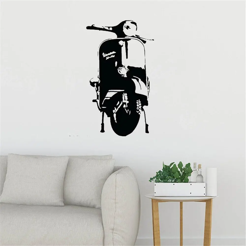 Vespa Scooter Wall Sticker Car Wall Decal Home Decoratie for Living Room Bedroom Vinyl Art Mural Revocable Dw10958