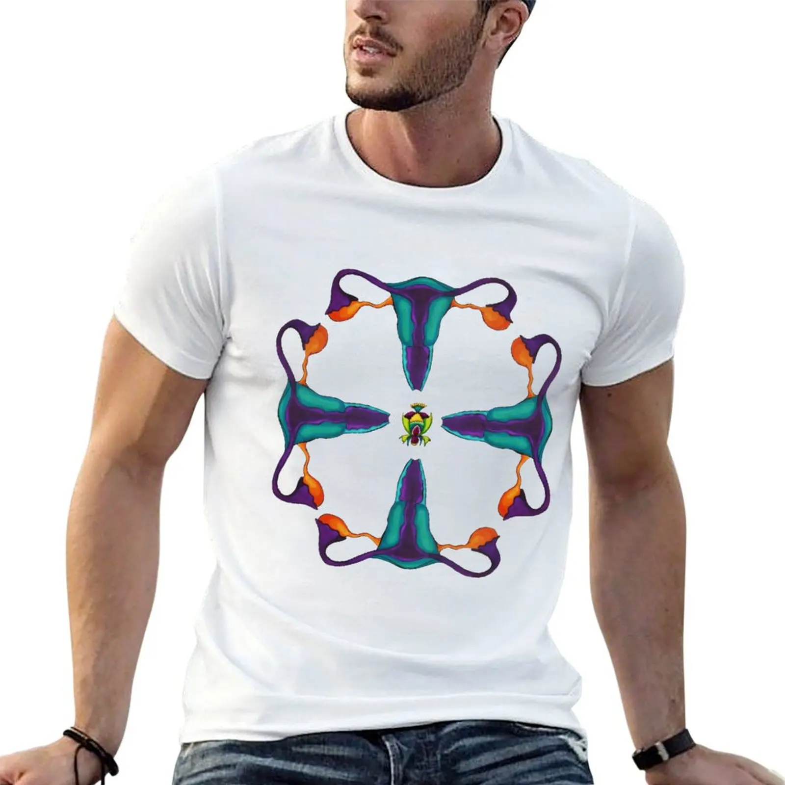 Uterus medallion T-Shirt Novelty Print Casual Tee Shirt