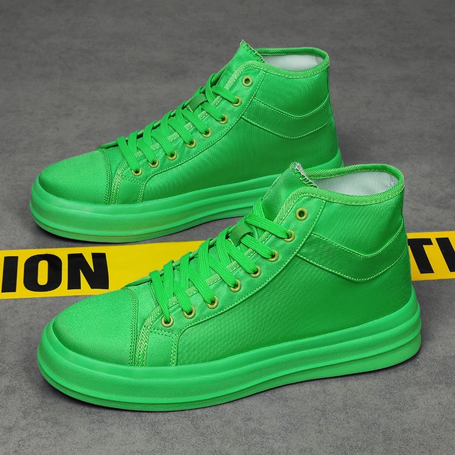 Fashion High Top Green Couple Casual Sneakers Chunky Lightweight Skateboard Shoes Men Plus Size 46 Canvas Men s Sport Shoes AliExpress