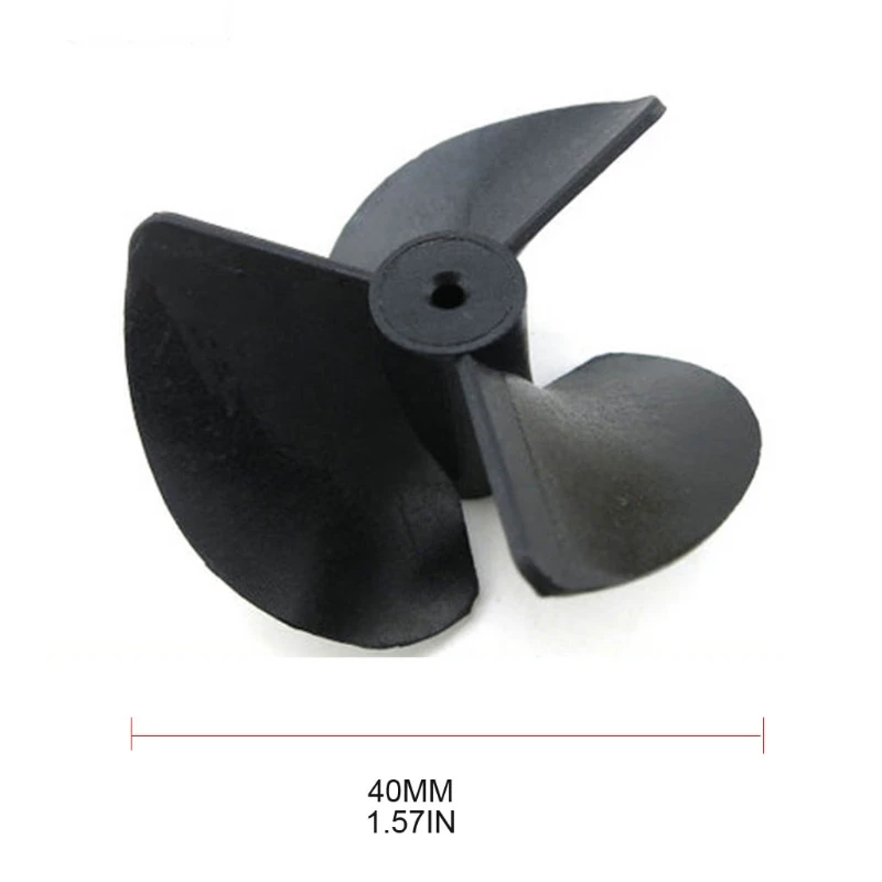 Universal 3-blades 2mm Shaft Propellers Replacement Propeller Diameter 40mm for Boat Ship Easy to Install