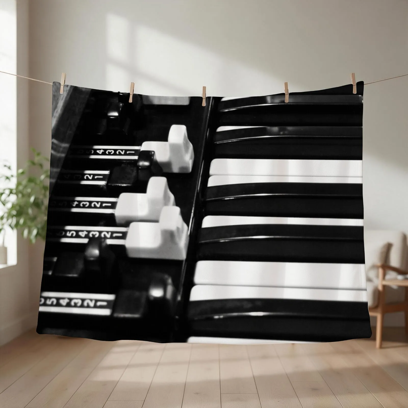 Hammond B3 Organ Throw Blanket couch cozy soft plush fuzzy picnic outdoor blanket