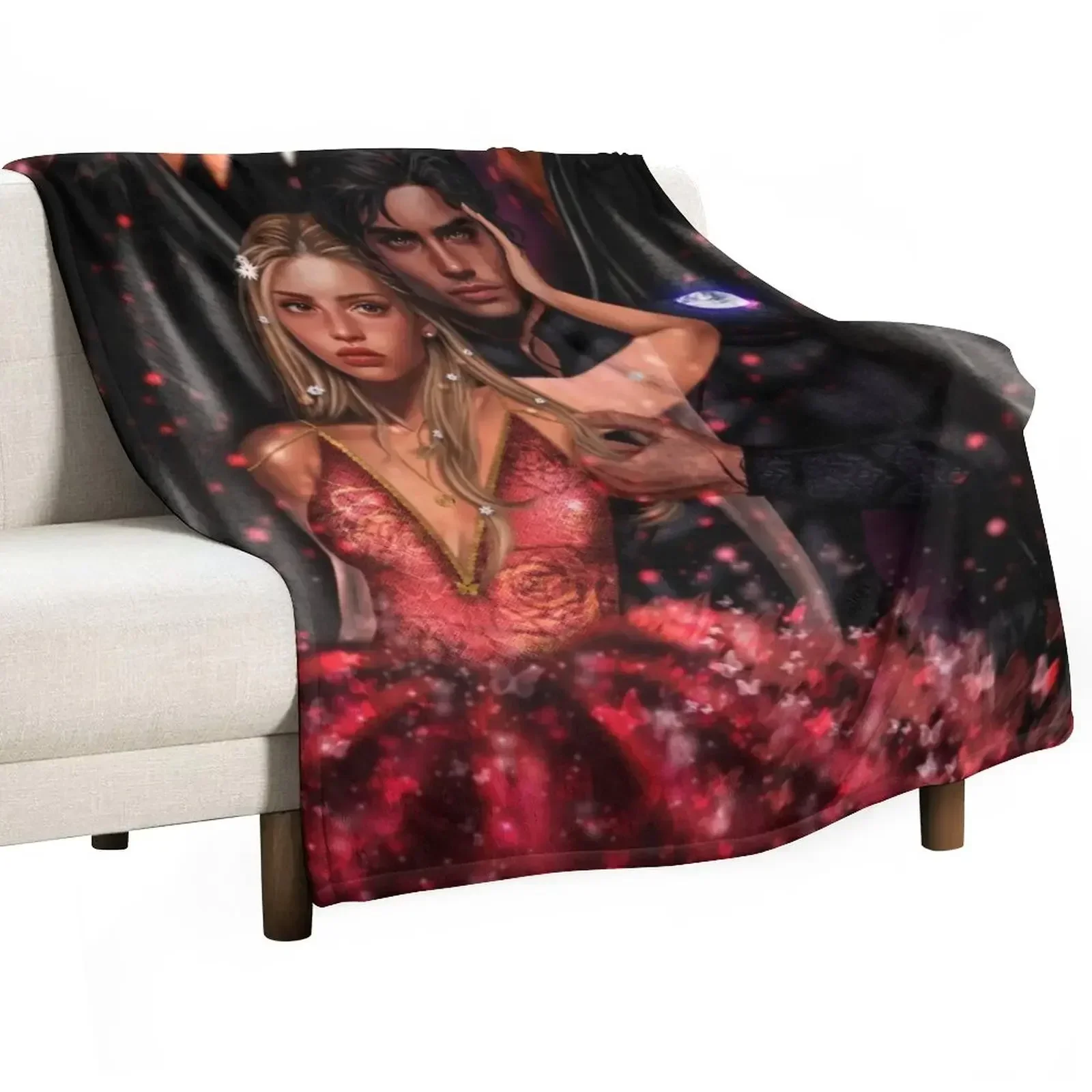 Elain Archeron and Azriel The Shadowsinger from Acotar Throw Blanket Soft Big Cute Blankets