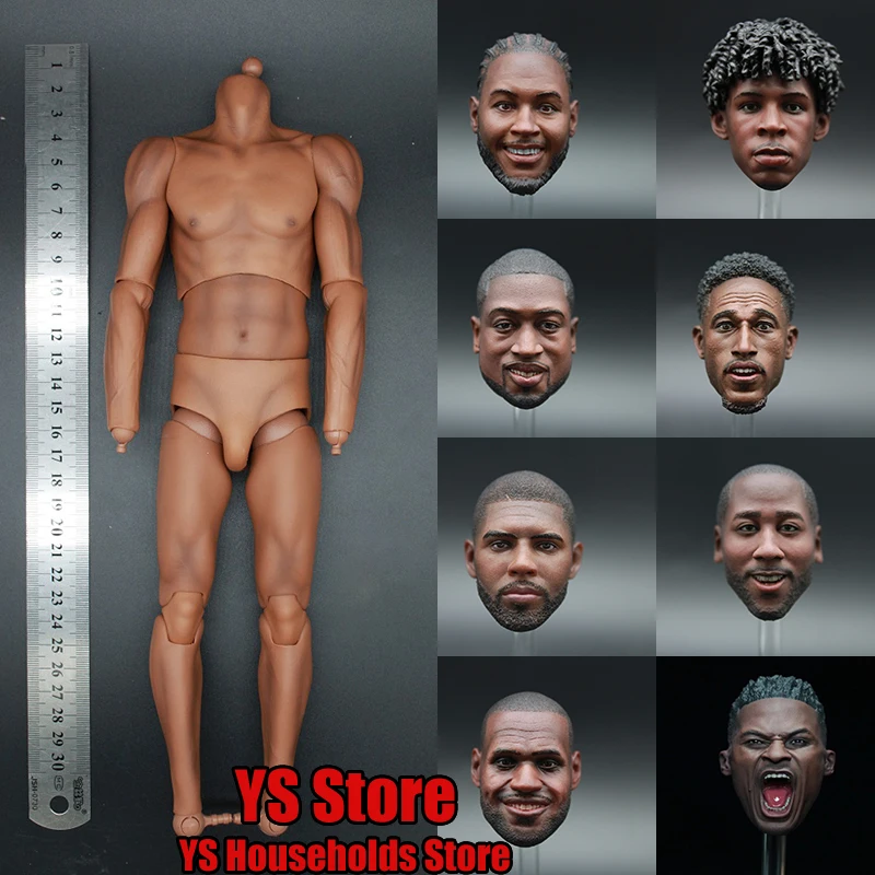 

1/6 Scale International Famous Basketball Player Delicate Head Sculpt Flexible Movable Body For 12" Action Figure Decoration