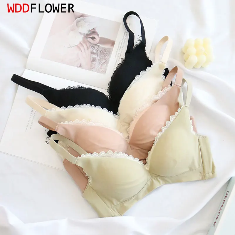 Women Silk Bras 100% Mulberry Silk Lining With Spandex Surface 3/4 Cup Wire Free Wireless Bra Bralette Everyday Wear TA021