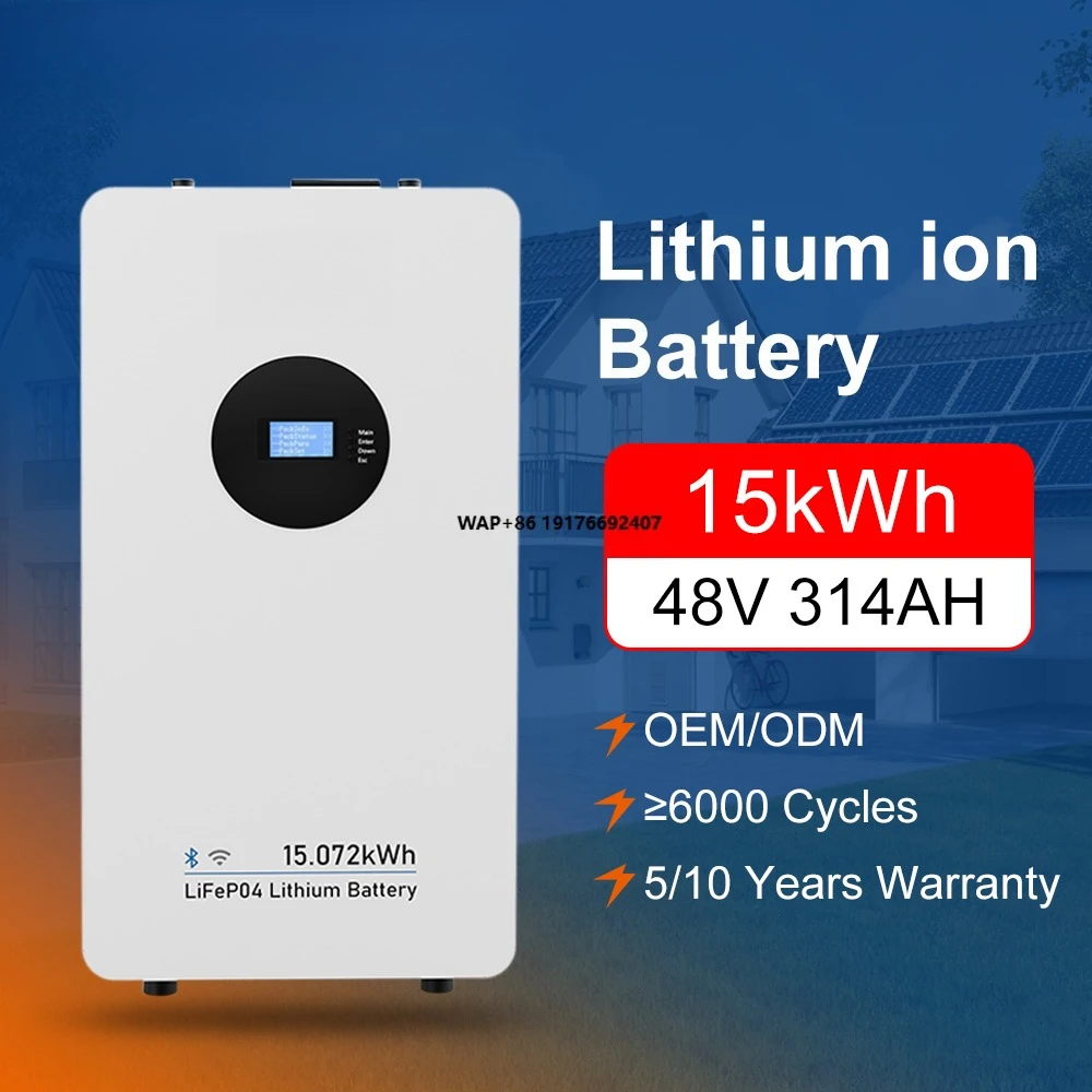 

48V 300Ah 314Ah Solar Lithium Battery Pack 15kwh Solar Energy System 51.2V 300Ah LiFePO4 Energy Storage Battery