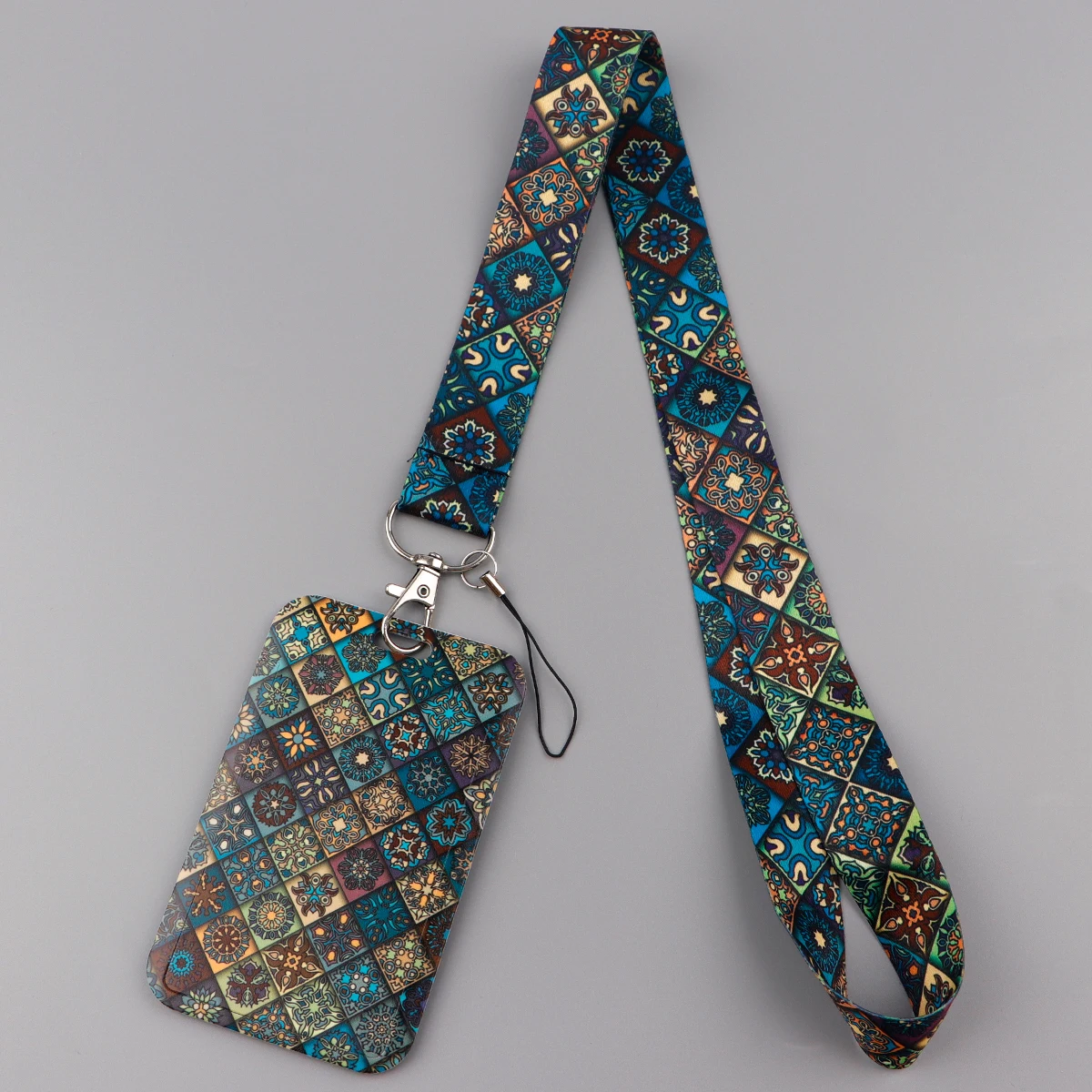 Vintage ดอกไม้พิมพ์ Lanyard สําหรับ Key ID Card Cover ผู้ถือป้ายธุรกิจโทรศัพท์ Key Lanyard สายคล้องคอพวงกุญแจเชือกอุปกรณ์เสริม