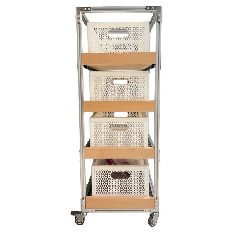 Multifunctional lockers Multi-layer floor-to-ceiling household kitchen shelves Vegetable storage baskets