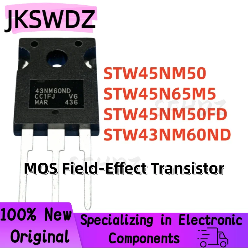 

5PCS 100% Brand New and Quality STW45NM50 STW45N65M5 STW45NM50FD STW43NM60ND W45NM50 45N65M5 W45NM50FD 43NM60ND TO-247 MOSFET