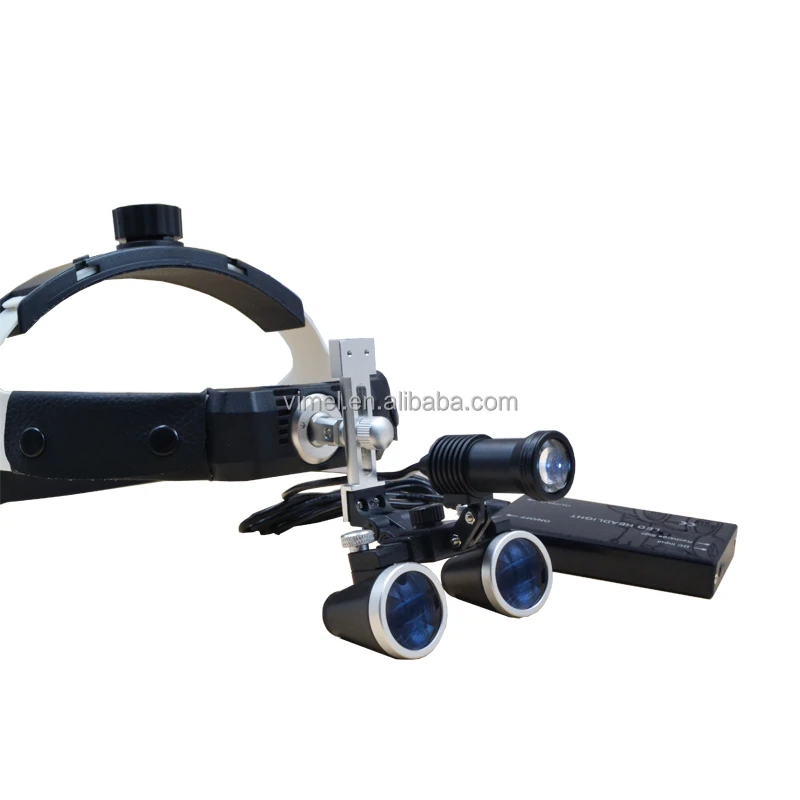 2.5X/3.5X 420mm Dental Loupe Magnifier Binocular Magnifier Surgery Operation Loupe with Spotlight Head Light