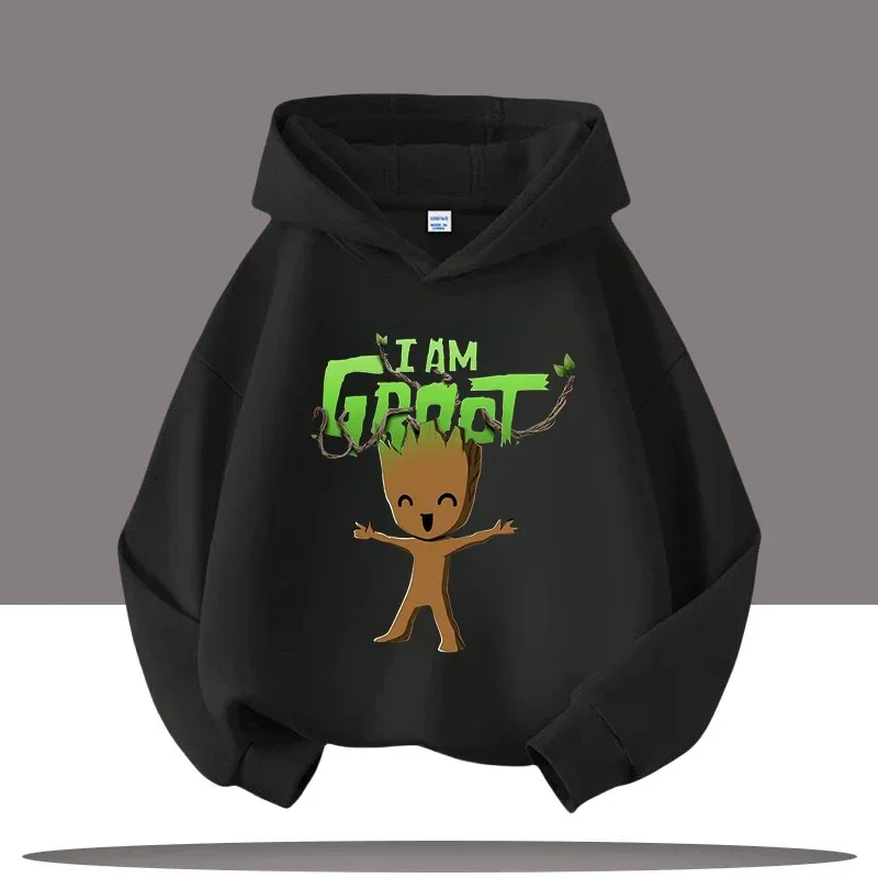 ملابس رياضية للأولاد، بلوزة كاجوال للفتيات، ملابس الخريف/الشتاء، سترة بقلنسوة للأطفال من Galaxy Guardians مع طباعة كرتونية، #6