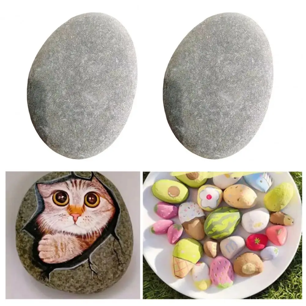 Flat Smooth Pebbles Art ภาพวาด River Rocks หินธรรมชาติสําหรับงานฝีมือ DIY Painted Pebbles อุปกรณ์ศิลปะตกแต่งสวน