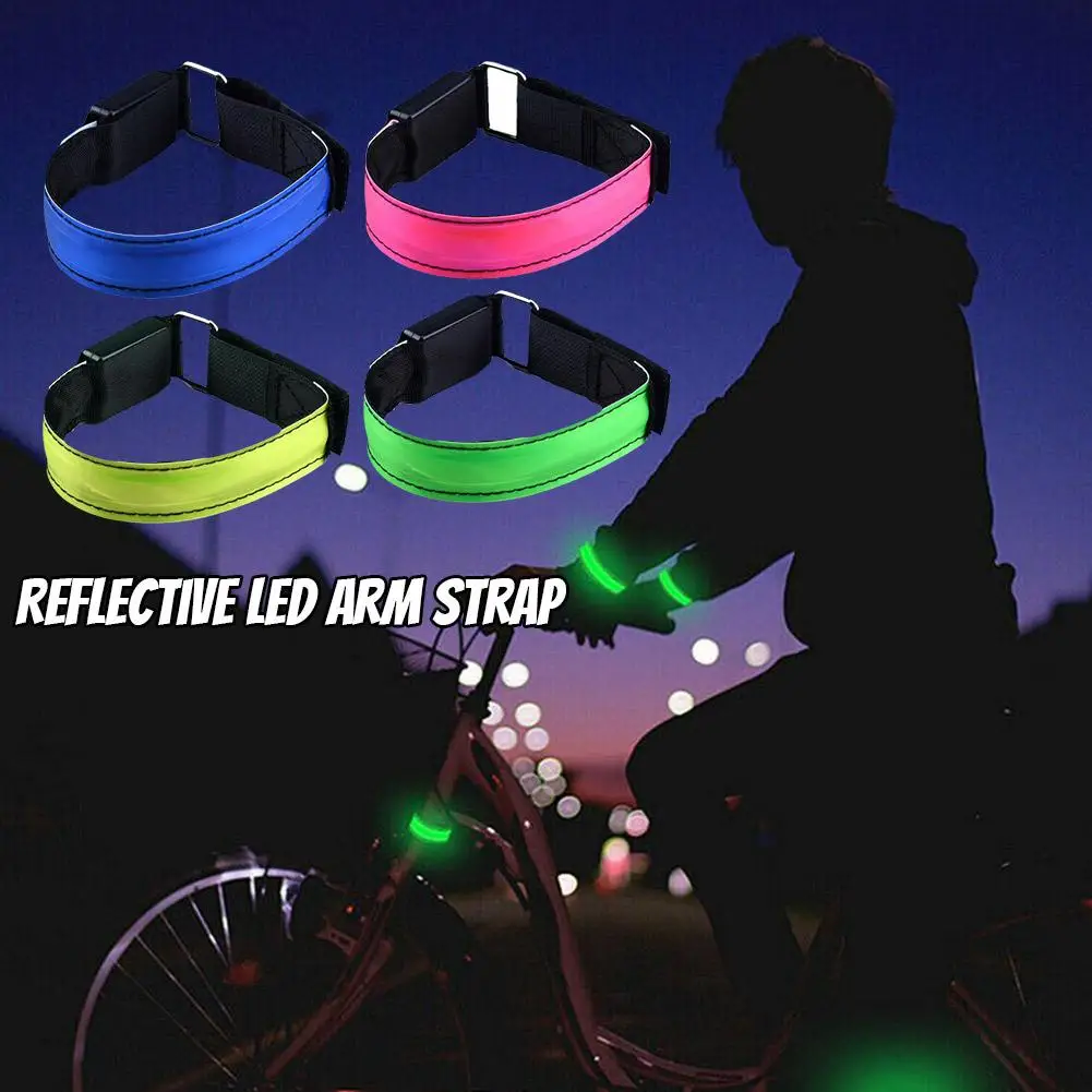 LED Luminous Night Reflective Armband Ankle Flash Light USB Charging Outdoor Sports Reflective Safety Belt For Bicycle Cycl V5Q0