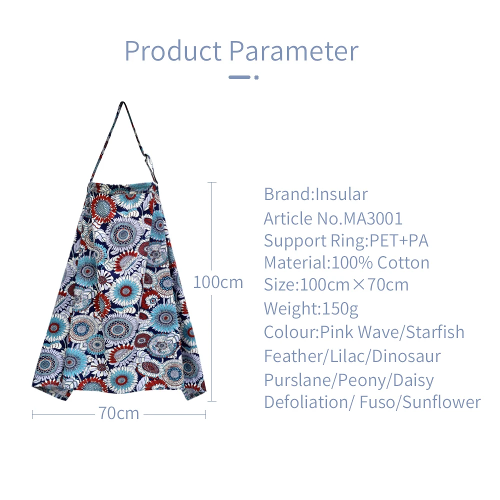 INSULAR Maternity Nursing Breastfeeding Privacy Cover Baby Stroller Blanket Printed Breastfeeding Scarf Nursing Covers 100*70cm
