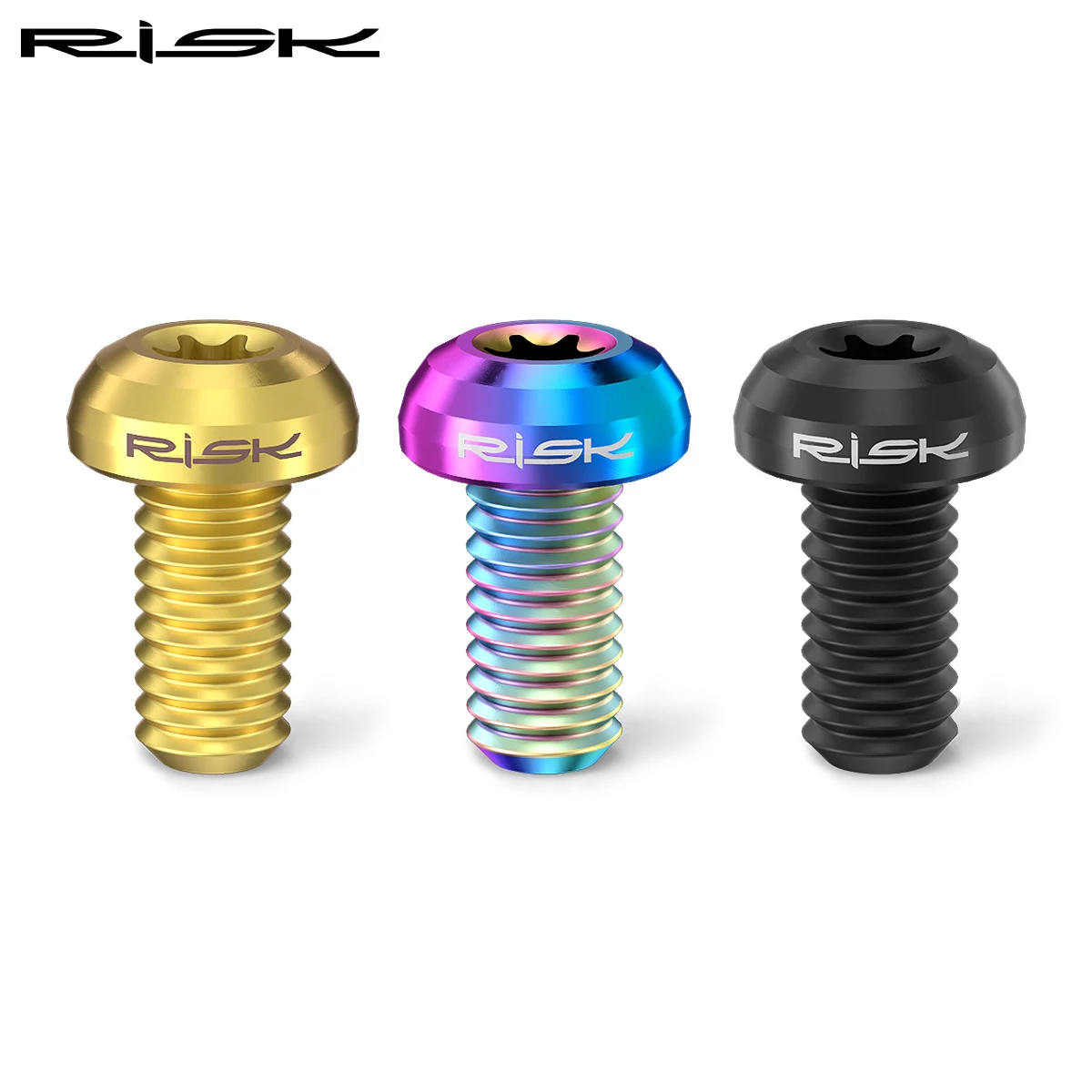 RISK 12PCS M5*10MM Bike Disc Brake Rotor Fixing Bolts TC4 Titanium Bicycle MTB Bike Ultralight Brake Screw Cycling Accessories